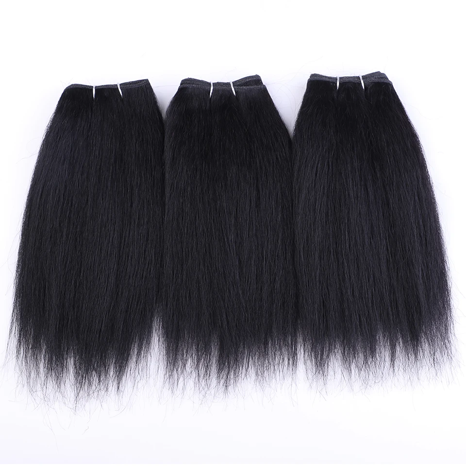 滑らかなブラジルのヤキヘアエクステンション,3ピース,4 #,茶色,女性用