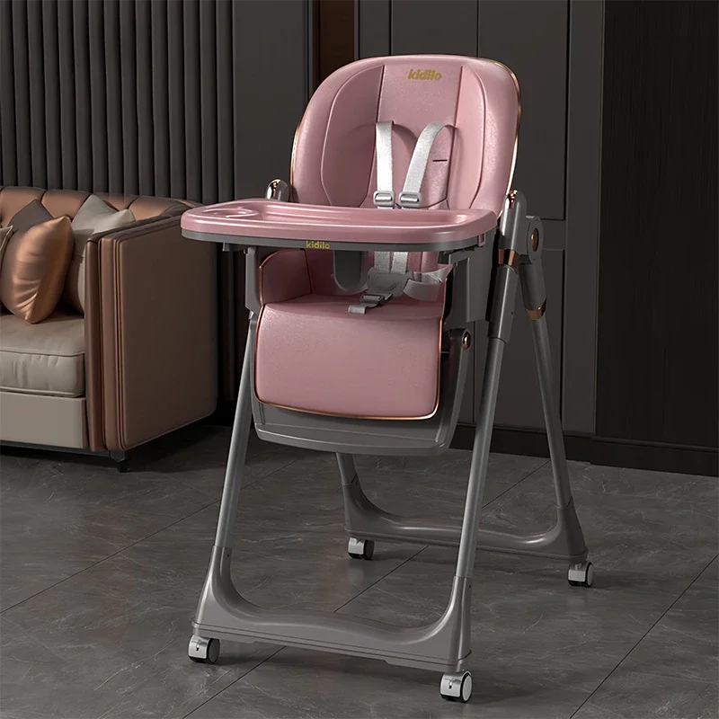 Cadeira de jantar para bebês, mesa de jantar infantil, assento e dormir ajustáveis, dobrável com um clique, cadeira de mesa multifuncional
