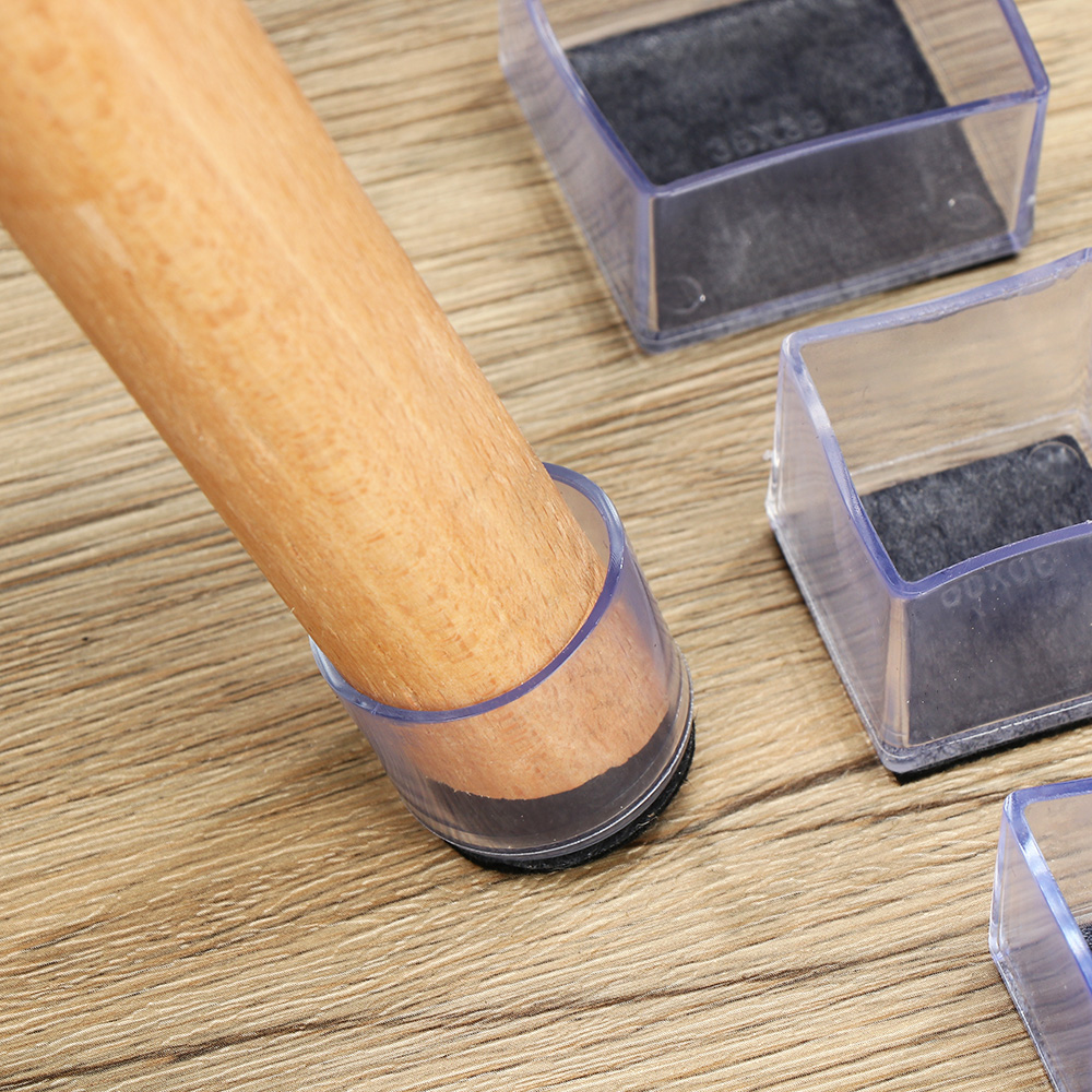 4 Pcs/Set Transparent PVC Silicone Pads Table And Chair Leg Caps Round Bottom Foot Cover Non-slip Furniture Floor Protector Pads