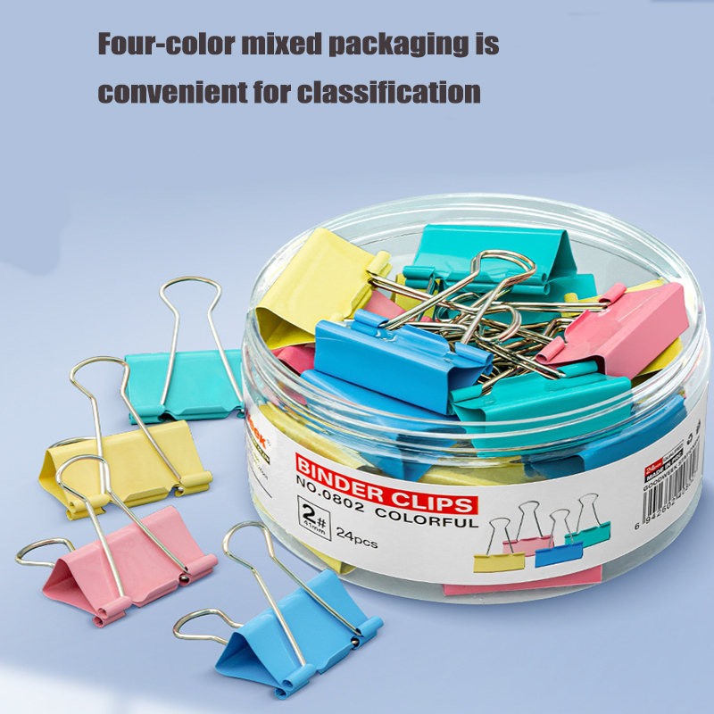 40 Uds. Clip de cola larga de Color de papelería de oficina de 19mm, Clip de Metal de acero inoxidable para documentos, Clip de billete de cola larga de Color multifuncional