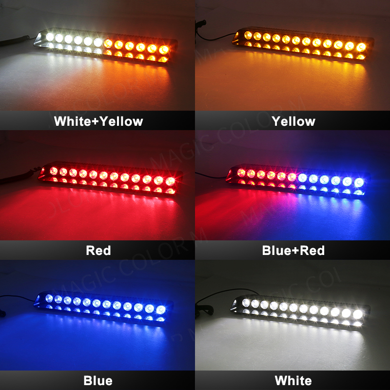 12 LED รถ Strobe Light แฟลชคําเตือนสัญญาณ Beacon ตํารวจดับเพลิงฉุกเฉินกระจกรถพ่วงตัวบ่งชี้รถกันน้ํา