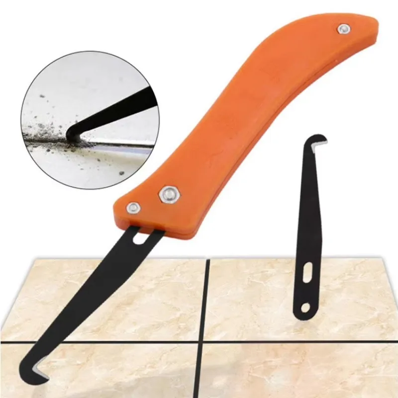 Herramienta de reparación de huecos de azulejos, cuchillo con gancho, eliminación de lechada antigua, herramientas manuales para suelo, pared, costura, limpieza de cemento, Collator de muesca de juntas