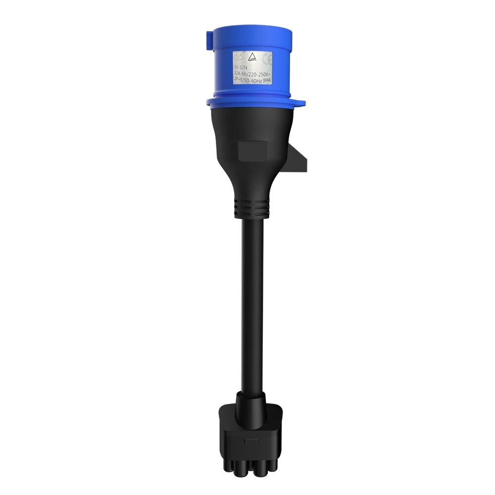 Conector do cabo de extensão para Tesla, adaptador CEE azul, carregador EV, 3 pinos, S,3,X,Y, Gen 2, saída 240V, 32A, 10"