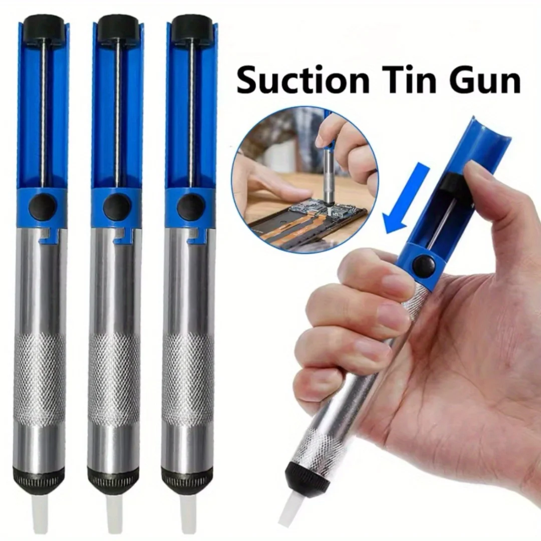 อลูมิเนียม Desoldering ปั๊มดูดเครื่องมือ Solder Sucker ดูดดีบุกปากกาอุปกรณ์กําจัด Blue สูญญากาศ Soldering Iron Desolder
