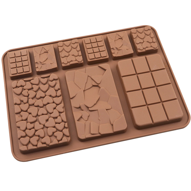 Moldes de Chocolate rotos de grado alimenticio, moldes de barra de proteína y energía de silicona antiadherente