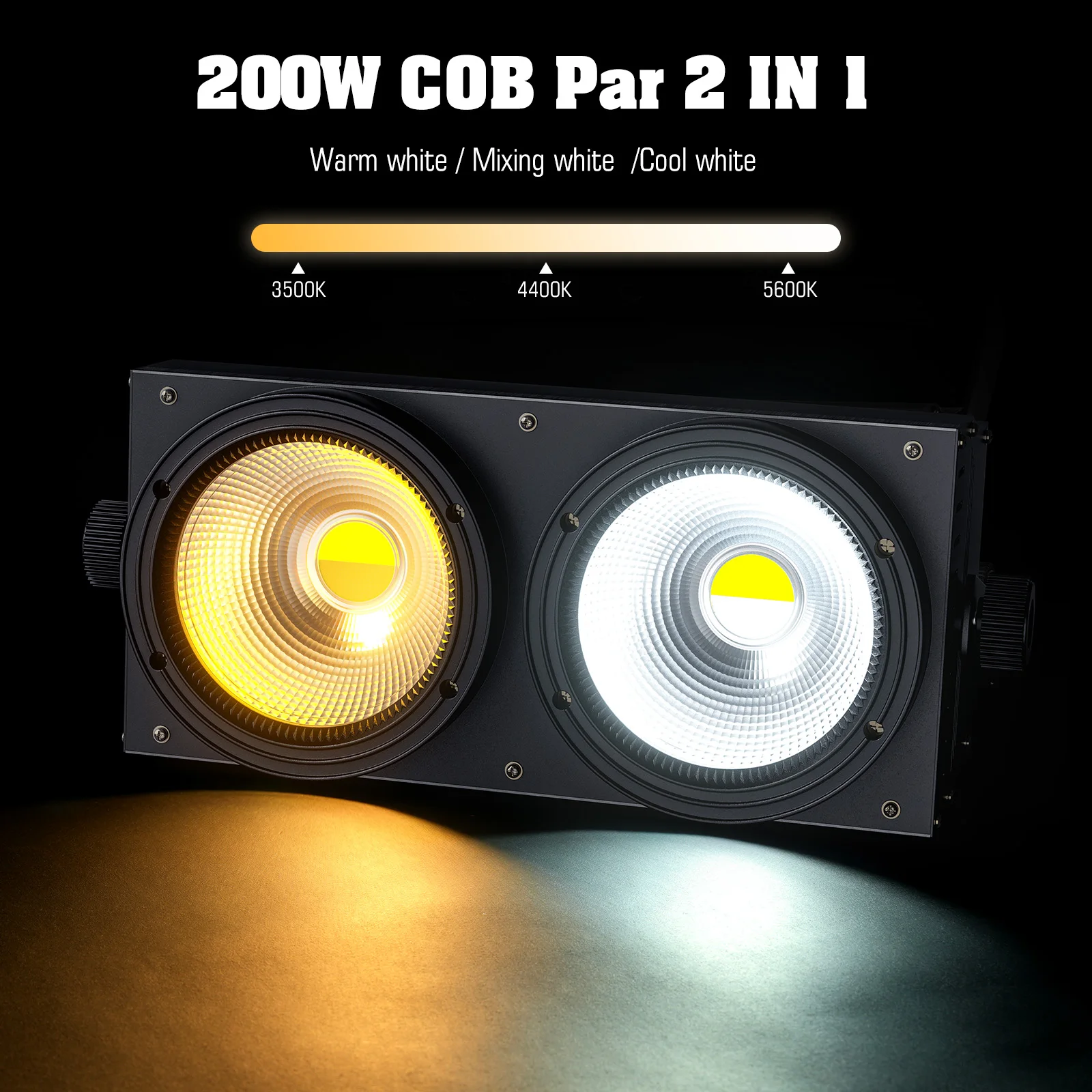 U'King 4 pièces 200W COB Par lumière 2x100W Blinder éclairage 2 yeux LED 2IN1 COB blanc chaud froid éclairage fête Bar DMX éclairage de scène