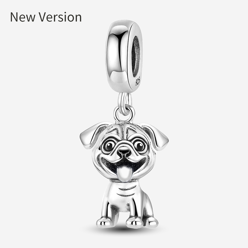 Perline con ciondoli in argento sterling 925 adatte per braccialetti con ciondoli originali Pan Dog Love Avocado Flower Creazione di gioielli in argento Regalo fai da te