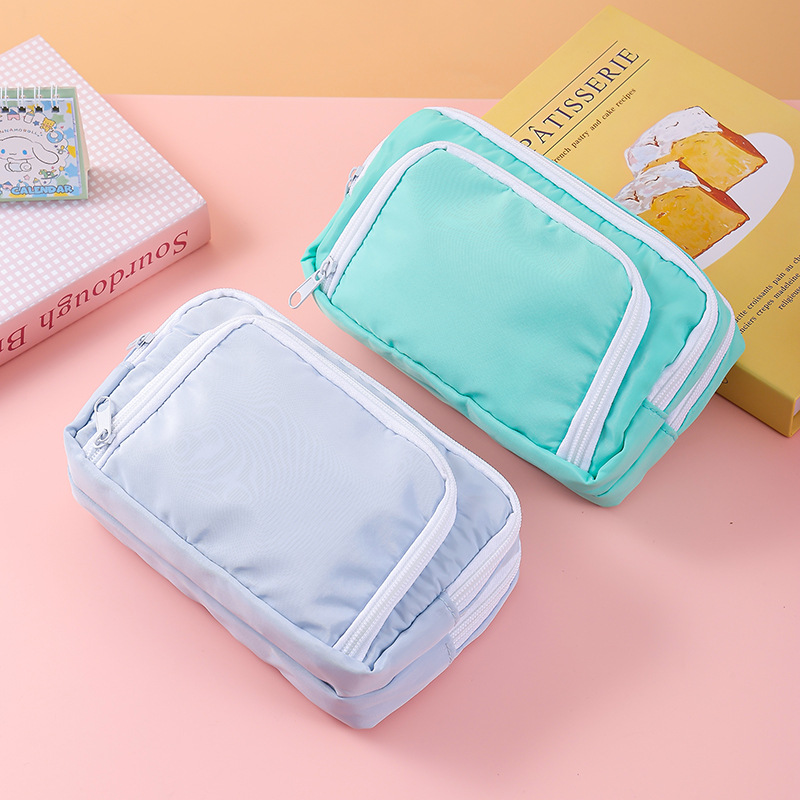 Astuccio multistrato Kawaii di grande capacità Astuccio per matite per studenti Scatola per forniture di cancelleria scolastica e borsa per il trucco