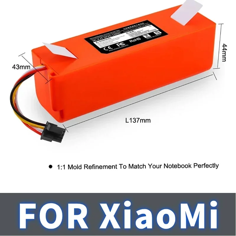 BRR-2P4S 14.4V 5200mAH 12800mAh Robot Aspirapolvere Batteria di Ricambio per Xiaomi Roborock S55 S60 S65 S50 S51 S5 MAX S6