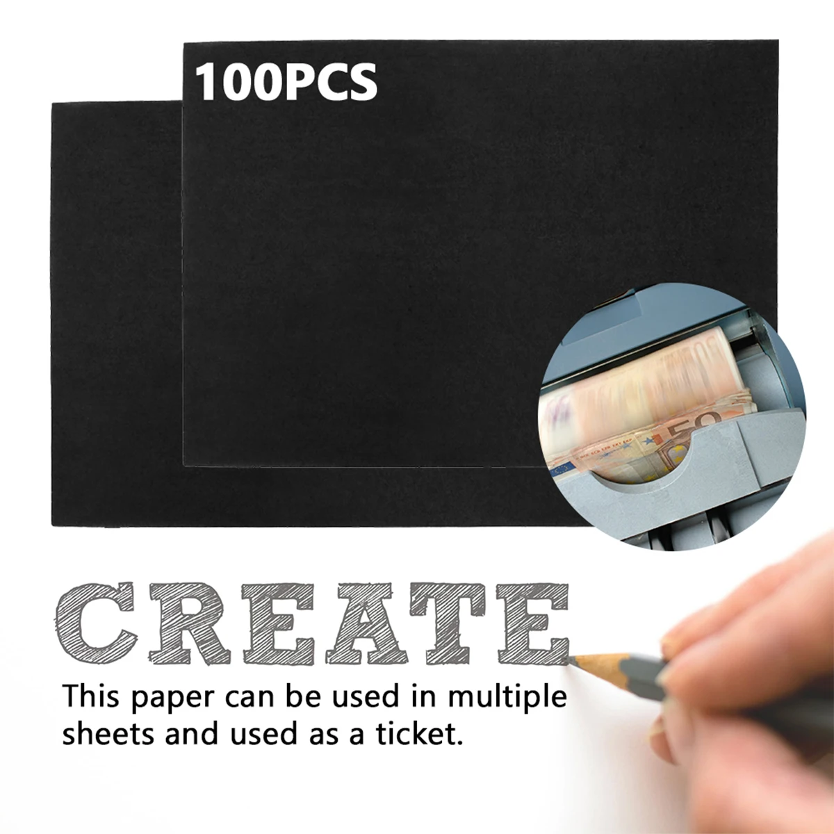 A4 Carbon Paper for Tracing Drawing 100 Sheets Copy Duplicate Typewriter Receipt Duplicate Book for Painting Creativity Design