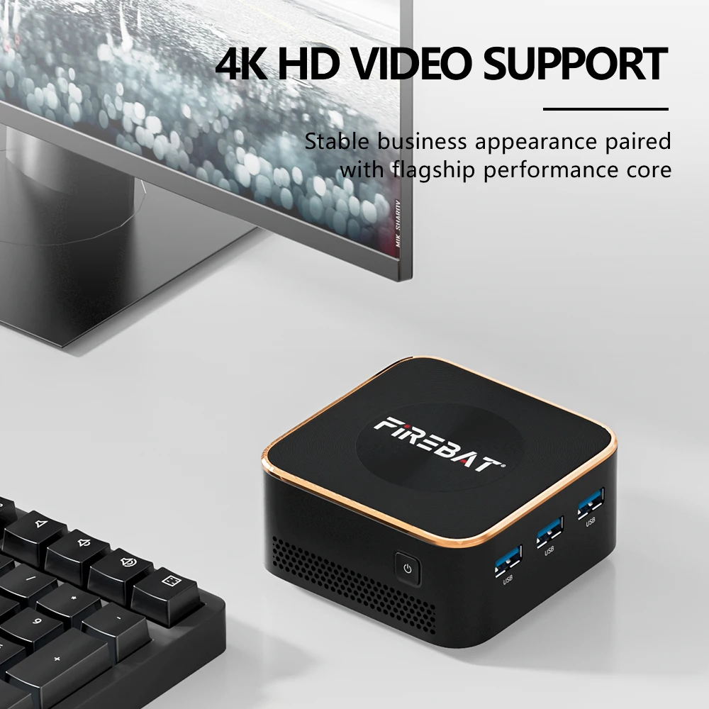 FIREBAT T8 PLUS Мини-ПК Геймер Intel N100 Процессор Windows 11 Мини-ПК Игровой LPDDR5 16 ГБ ОЗУ 512 ГБ SSD WIFI5 BT4.2 Настольный компьютер