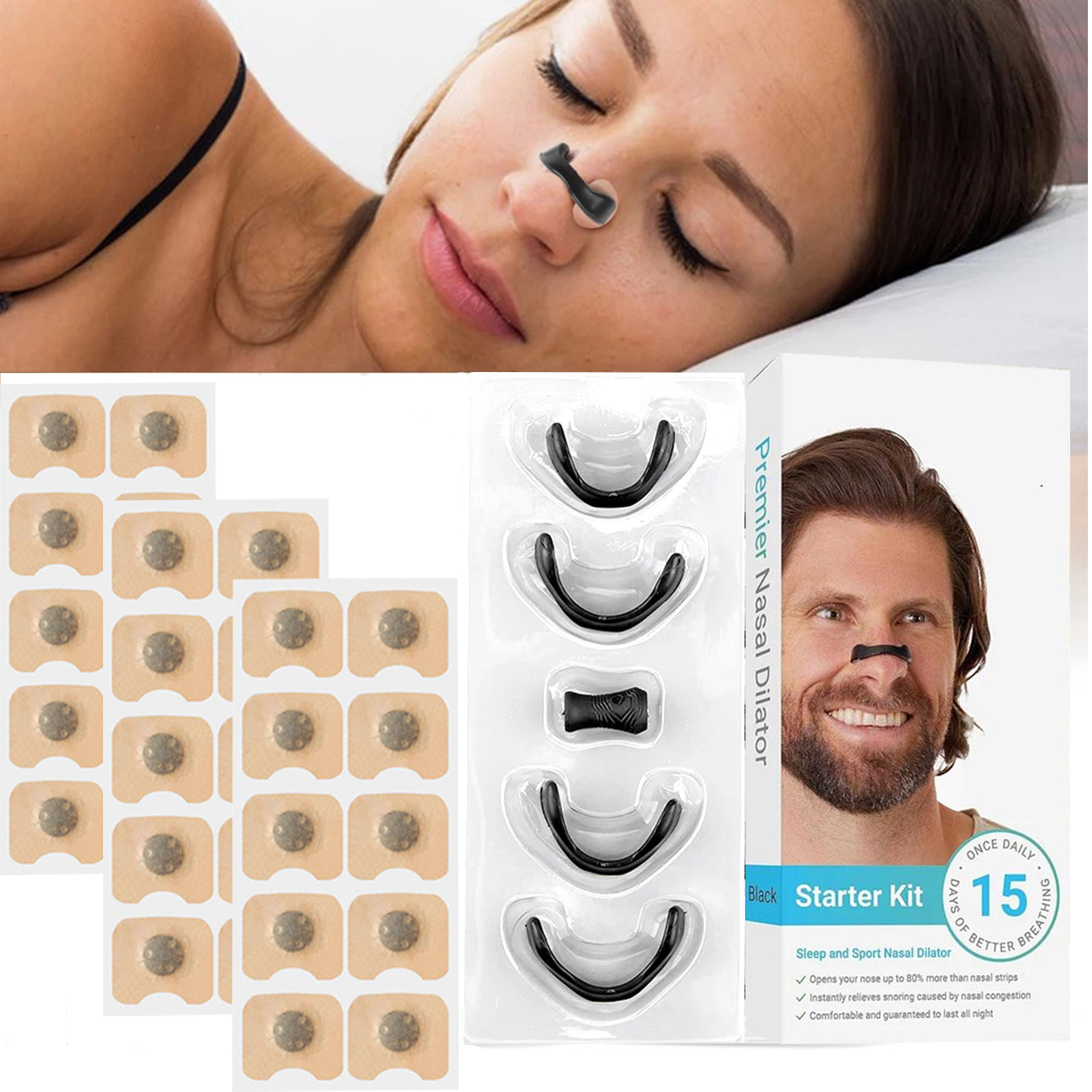 Sport Neusademhaling Dilatator Kits Slaap Neusstrips Neus Ademen Beter Slapen Anti Snurken Magnetische Neusklem Neusstrips