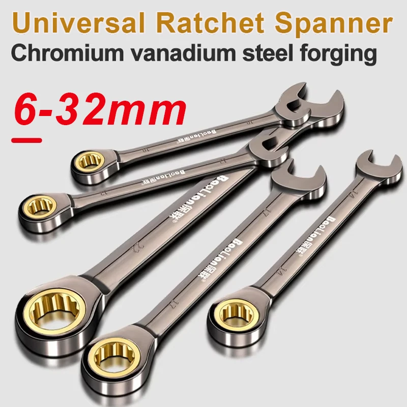 Llave Torx Universal de 6-32mm, llave de trinquete de 72 dientes de torsión ajustable para bicicleta, motocicleta, herramientas de Reparación de automóviles, herramienta mecánica