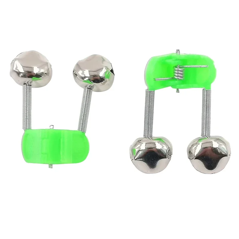 OUTKIT 5 Cái/lốc Câu Cá Cắn Báo Động Câu Chuông Thanh Kẹp Đầu Kẹp Chuông Vòng Xanh ABS Phụ Kiện Câu Cá Ngoài Trời kim Loại