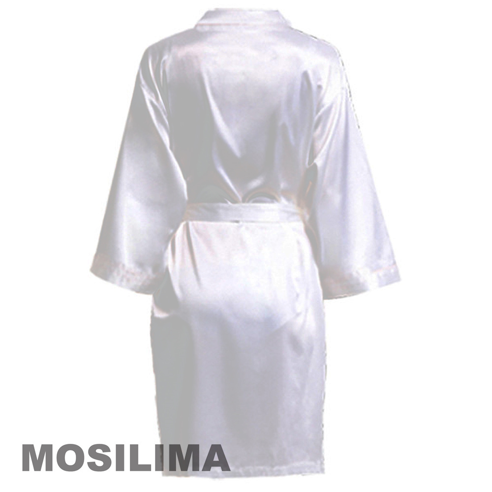 Hochzeit Party Team Braut Robe mit schwarzen Buchstaben Kimono Satin Pyjamas Brautjungfer Bademantel SP2000