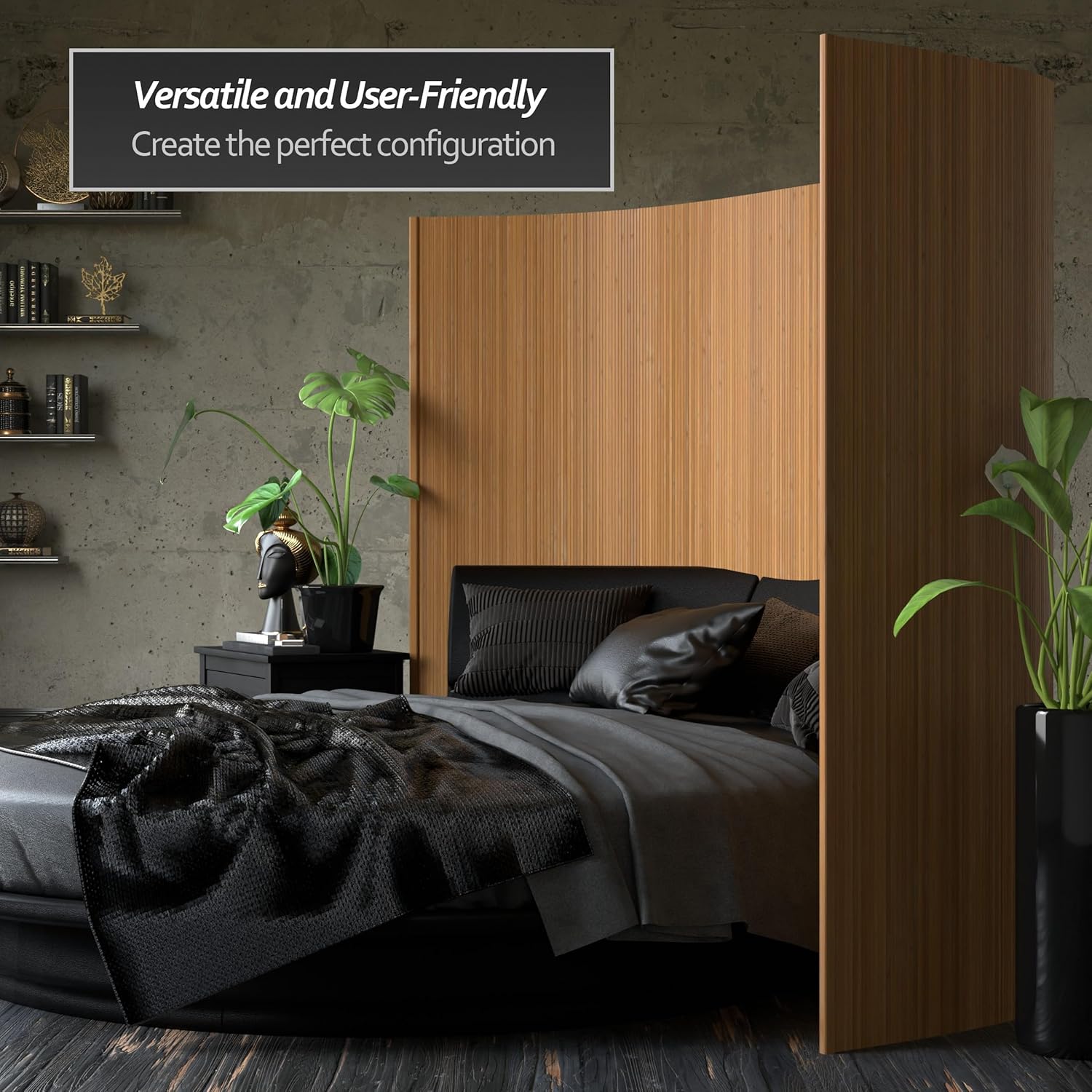 Furniture 6 ft. Tall Bamboo Wave Screen - Natural