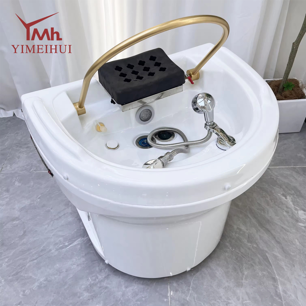 Moderner Thai-Stil, Spa-Kopf, Wassertherapie, Schönheit, Friseursalon, weißes Shampoo, Waschbecken mit 60 l Lagertank