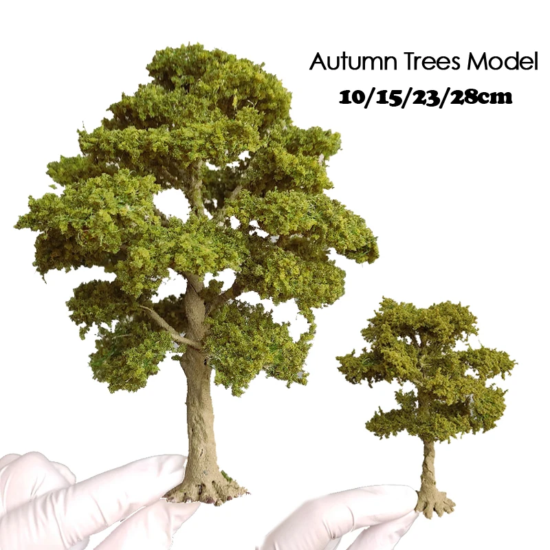 1PC 10/15/23/28cm HO/OO/G Skala Herbst Modell Bäume Miniaturen Garten Landschaft Modell MINI Plattform Zug Eisenbahn Layout
