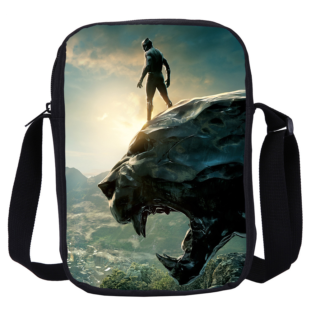 MINISO Disney Marvel Marvel Hero Black Panther Student Satchel Schulter Messenger Bag Jungen Lunchtasche Schultaschen für Mädchen