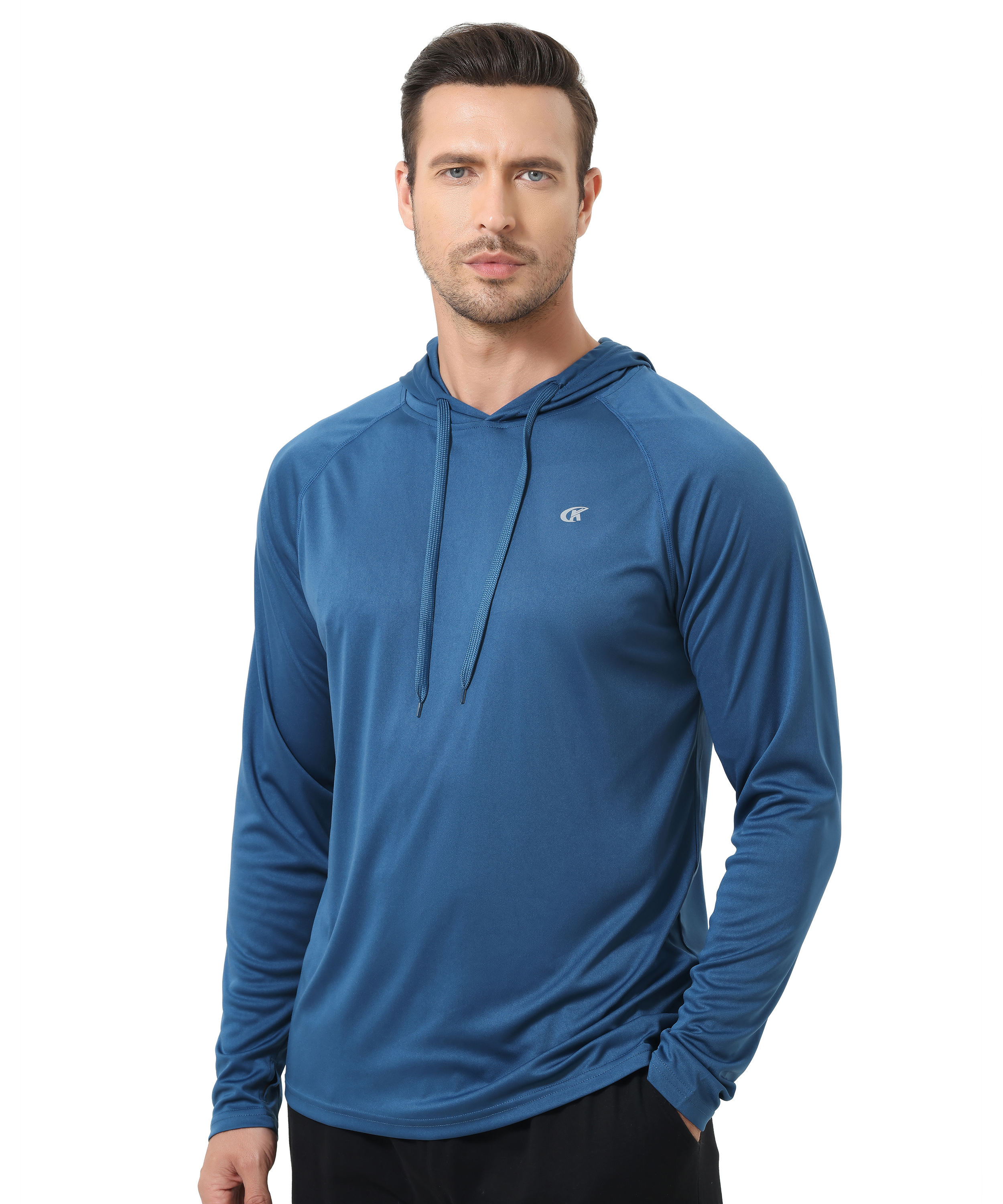 Chemises à capuche à manches longues UPF 50 + pour hommes, T-shirt léger à séchage rapide pour protection contre les éruptions cutanées, pull de Sport pour jogging en plein air, été