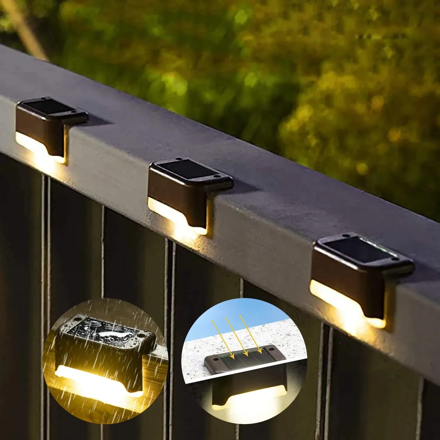 4/8/16/32pcs Luci a LED solari Lampada da giardino per esterni Lampada da ponte Lampada solare per scale Lampada da passo solare impermeabile Decorazione da giardino per patio