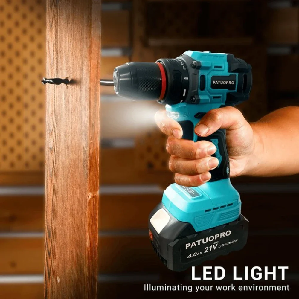 2-скоростная электрическая бесщеточная дрель 10 мм, аккумуляторная ручная дрель-отвертка 60-100 Нм, портативные электроинструменты для батареи Makita 18 В