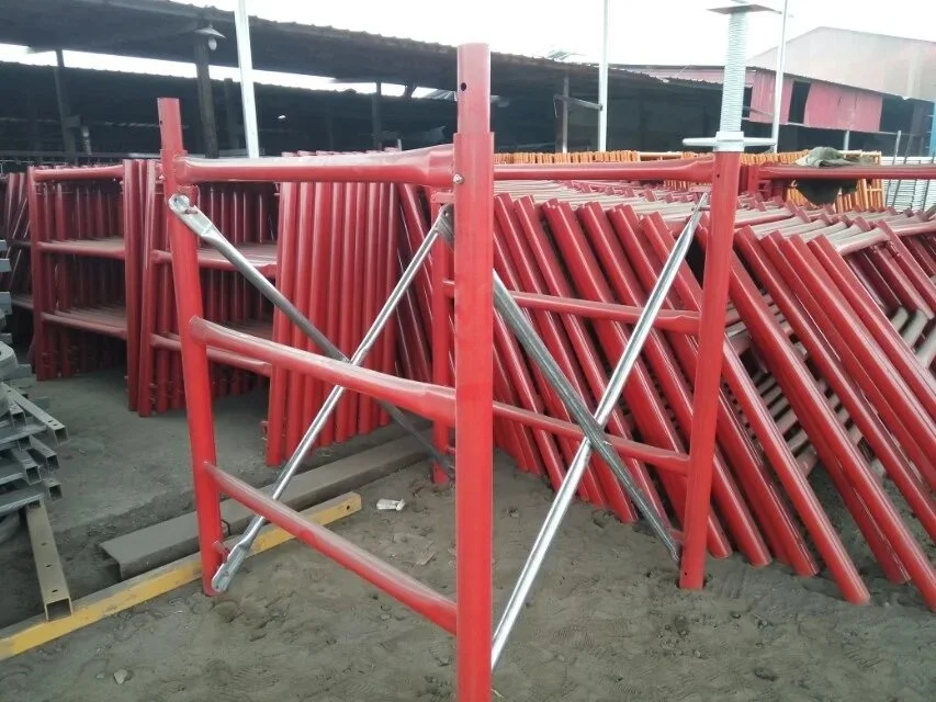 Galvanized Painted H Frame Ladder Walk Through Scaffolding Andamio for Construction