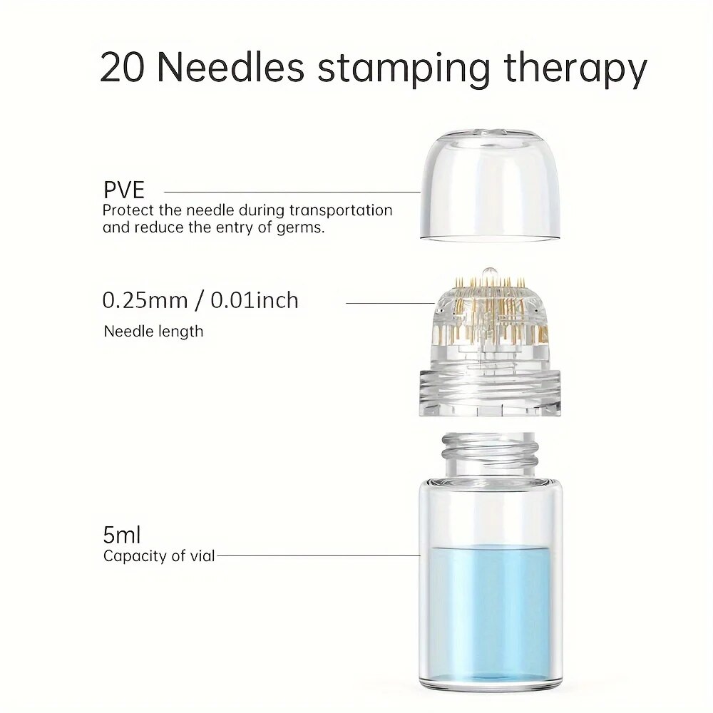 0,25–1,5 mm Mikronadel, Hydra-Nadel, 20 Derma-Mikronadeln, Hautpflege, Person, Hydrafacial-Injektionsflasche, Dermal-Infiltration