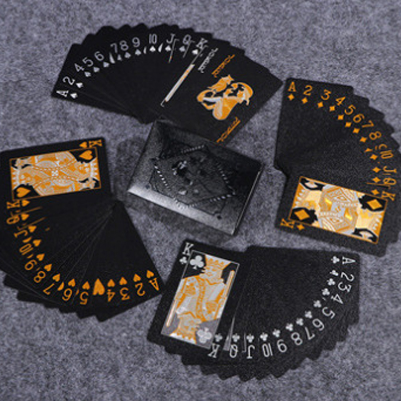 Black Gold Poker Spielkartenset, wasserdichtes Pokerset, Magic Dmagic Verpackung, Brettspiel, Geschenkkollektion