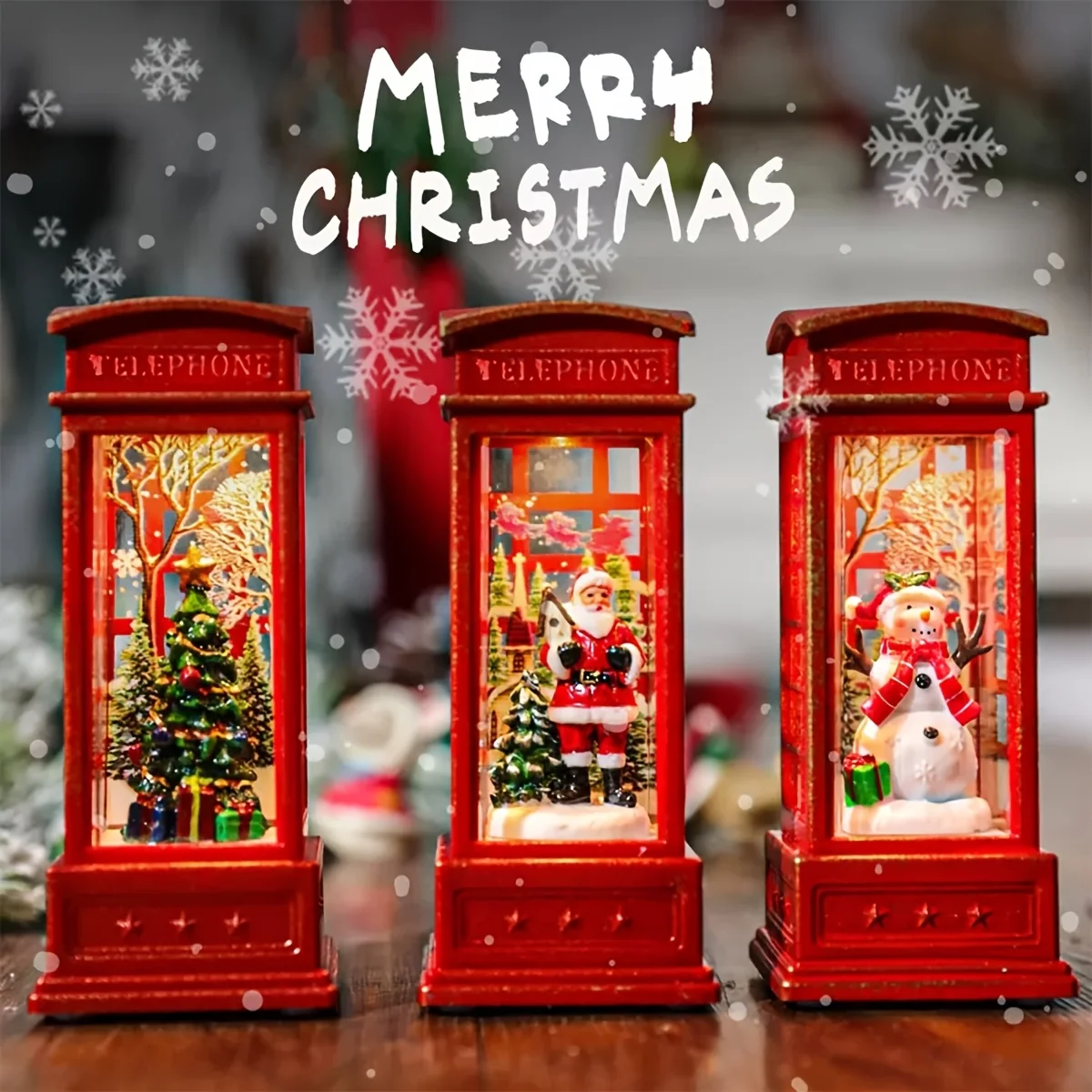 Festive Santa Claus & Snowman Design with Glowing Lights, Ideal for Christmas Tree or Cabinet Display, Christmas Ornaments