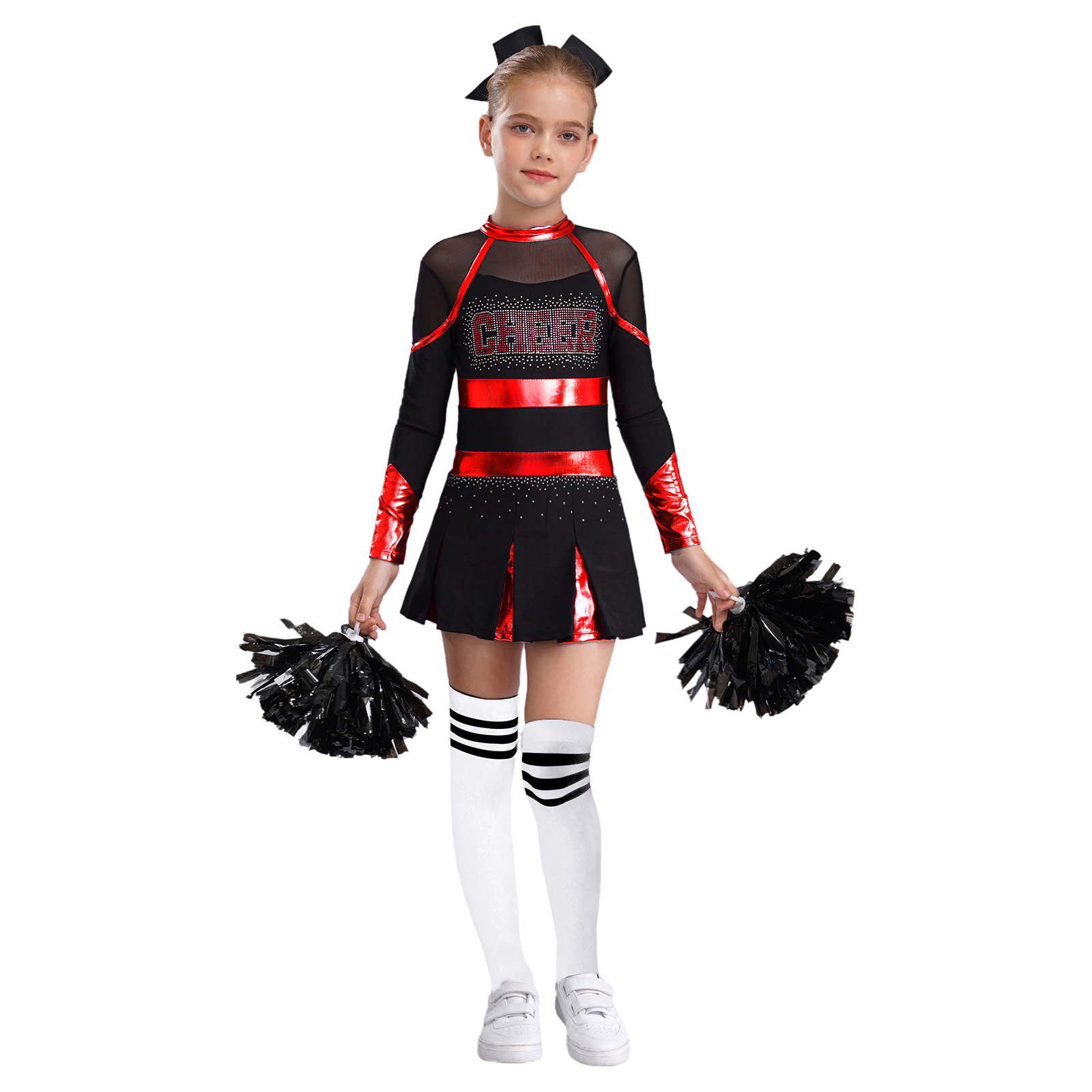 Kinder Mädchen Cheerleading Uniformen Schule Cheer Dance Outfit Cheerleader Kostüm Kinder Glitzernde Strass Cheerleader Uniformen