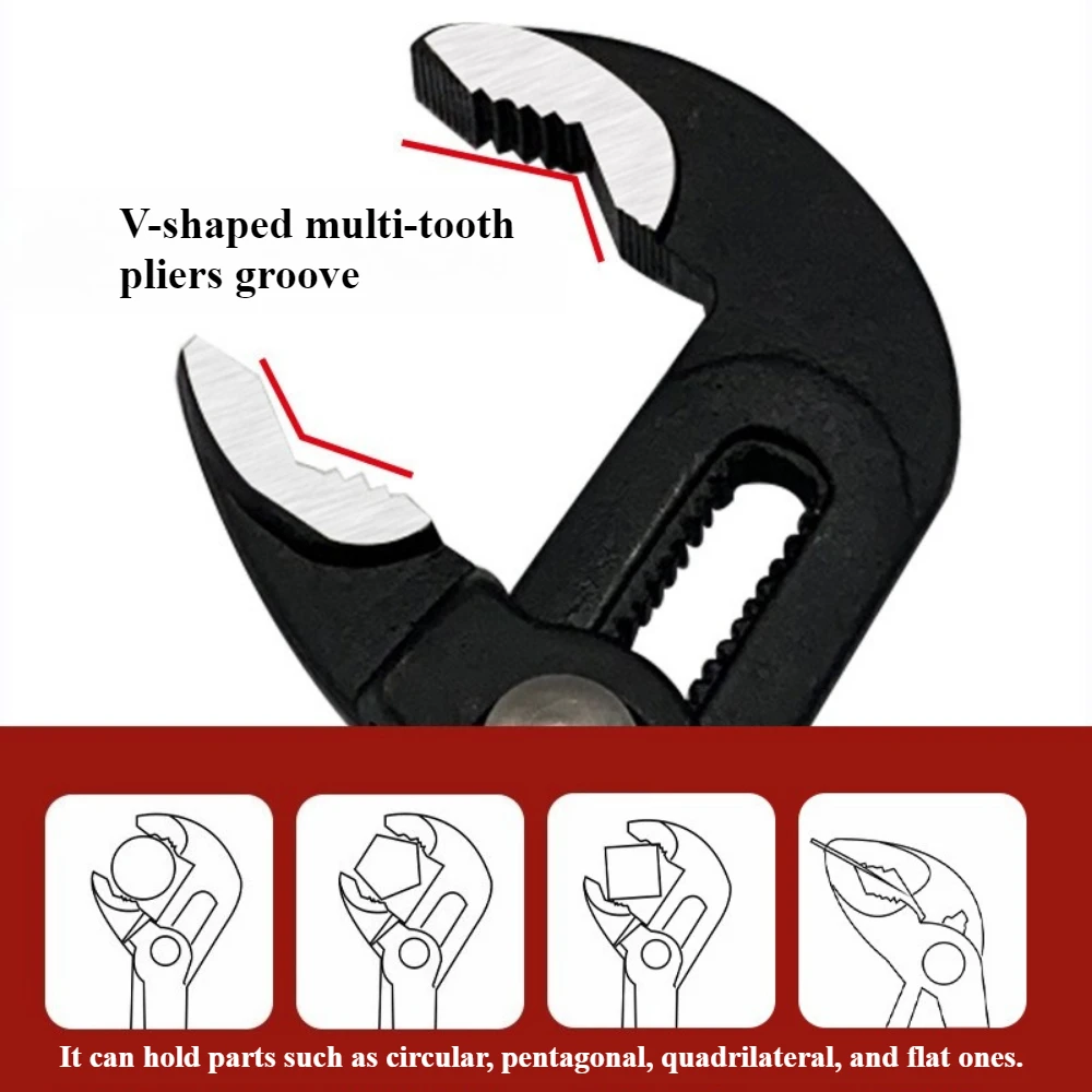 7 10 12 Inch Quick Adjust V-kaak Tong Groef Tang Universele Sanitair Tang Waterpomp Tang voor Sanitair Werk