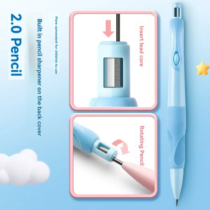 น่ารัก Dolphin 2 มม.ชุดดินสอช่างไม้ร่าง HB ดินสอ 2.0 มม.สําหรับเขียน Sketching Kawaii อุปกรณ์โรงเรียน
