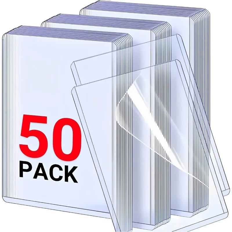 1-50PCS Transparent Korean Kpop Card Sleeve with Protective Film Clear Card Holder Idol Photo Game Card Cover 35PT