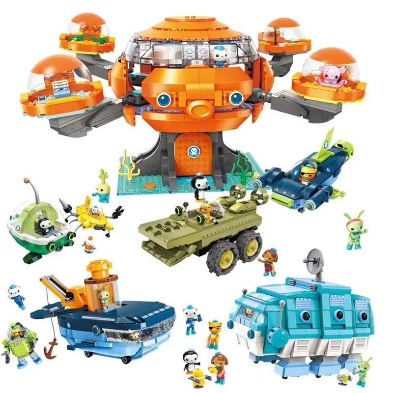 Ideas creativas Octonautas pulpo bloque de construcción pulpo Gup submarino barco Oct-Pod con GUP-C GUP-E GUP-D GUP-K GUP-I juego de ladrillos