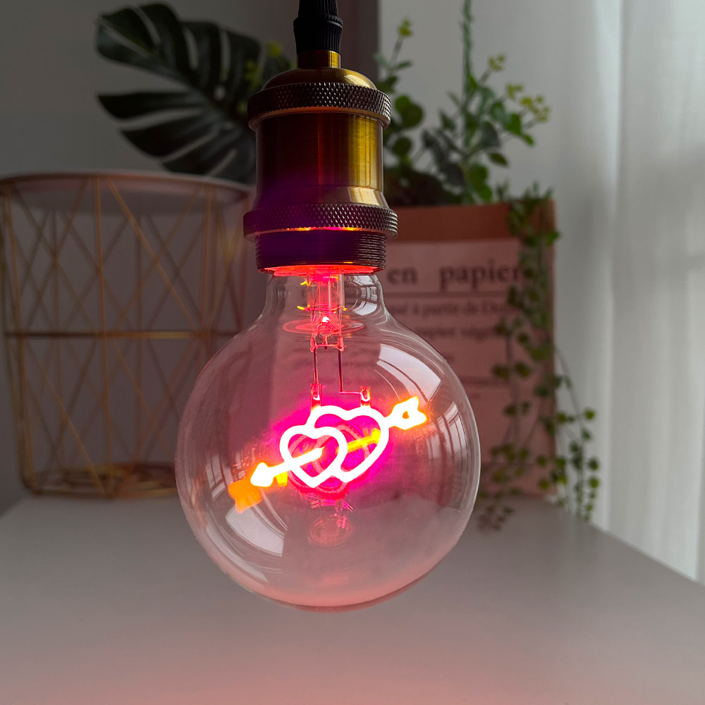 TIANFAN ヴィンテージエジソン Led 電球ビッググローブ G95 ハートキューピッドの矢 3 ワット調光可能 110V 220V E26 E27 特殊装飾電球