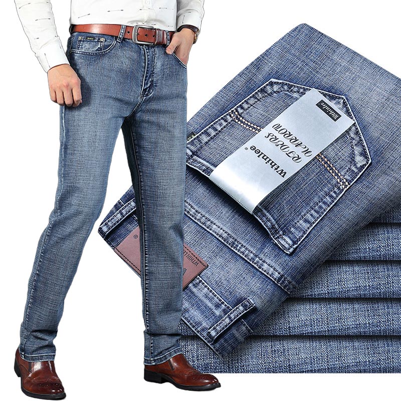 Mannelijke all-match merkbroek Vier seizoenen herenjeans van hoge kwaliteit Business Casual hoge taille denimbroek Eenvoud Cool
