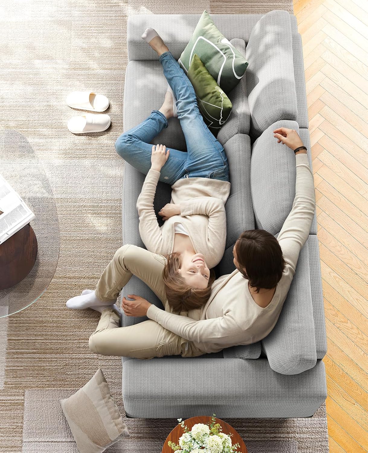 Amada 89" Sofa,3 Seater Sofa Couch for Living Room,Modern Couch with Deep Seats &Wide Armrests,Comfy Sofa