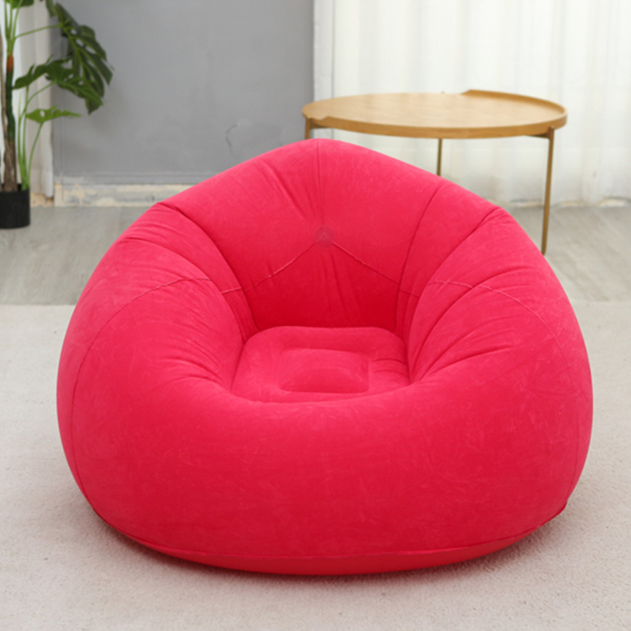 Sofá inflable con bolsa de frijol, sillón inflable plegable, fácil de llevar, suave y cómodo, adecuado para exteriores/indoo, 1 ud.
