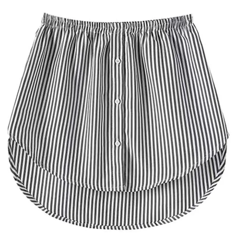 Falda negra con dobladillo falso para mujer, suéter informal de estilo coreano, parte inferior de suéter, parte inferior de camisa falsa, falda de nalgas, Primavera