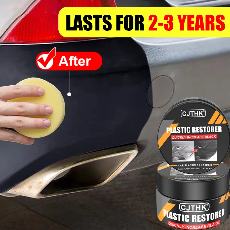 Restaurador de plástico para coche, agente de revestimiento de cera para renovación de paneles y cuero Interior de coche, brillo negro, revestimiento de reparación y pulido automático