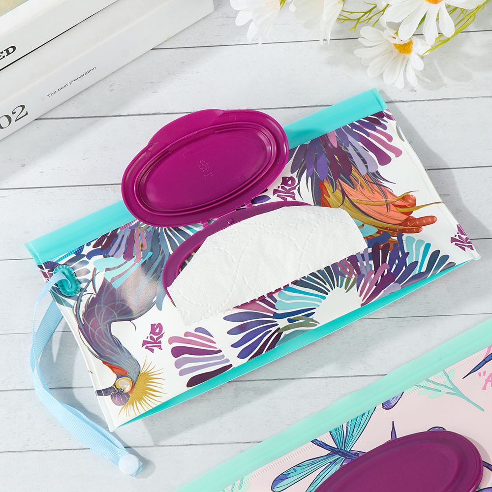Refillable Wet Wipes Bag Portable Snap-Strap Flip Cover Tissue Holder For Bag Wet Wipe Pouch Baby Outdoor Stroller Accessories
