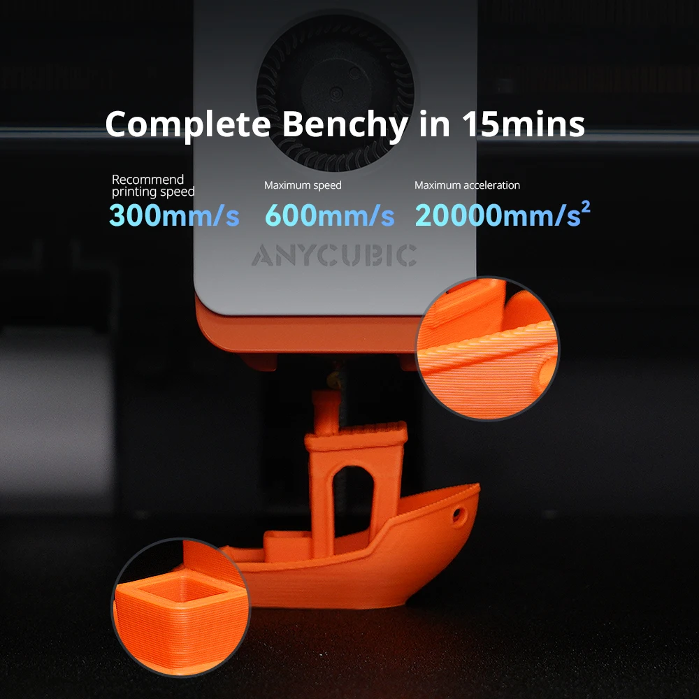 Anycubic Kobra S1 Combo Mehrfarbiger 3D-Drucker, maximale Geschwindigkeit 600 mm/s Kern, stabile XY-Struktur, hochpräziser, extrem leiser 3D-Drucker