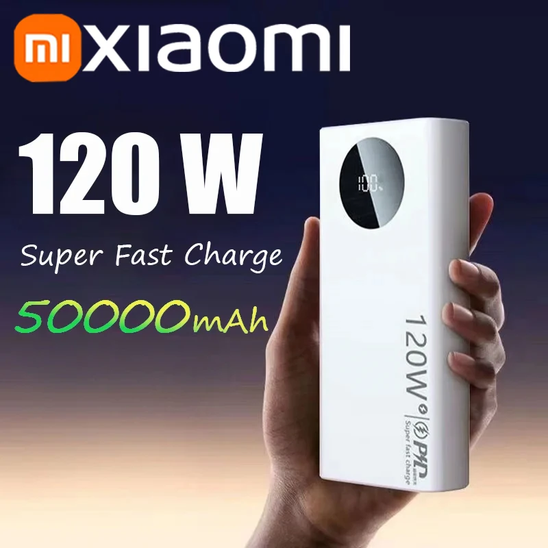 Xiaomi 50000 mAh Power Bank 120 W Schnelle Lade Tragbare Batterie Ladegerät Mit Hoher Kapazität Moblie Powerbank Für iPhone Samsung Huawei