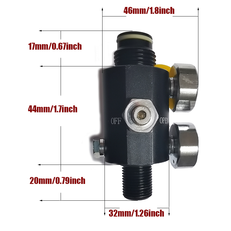 Regulador HPA con Pin Doble calibre Estación de llenado neumática ajustable Válvula de aire Salida regulada 0 a 3000psi M18 * 1,5, 5/8 "-18UNF