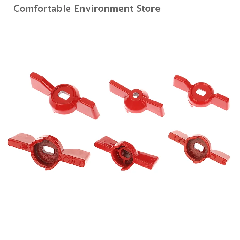 Conjunto de alça de válvula esférica com chave, design borboleta vermelha, 2 peças, construção de alumínio