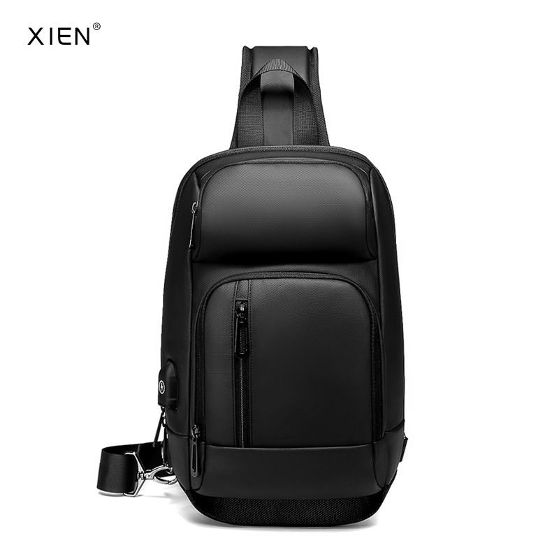 Multifunction Large Capacity Men's Chest Bag Waterproof Male Crossbody Sling Pack Travel Shoulder Bag With USB Charging Bolsas