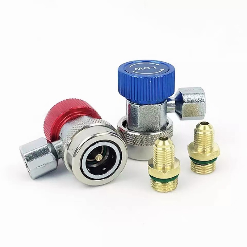 Freon R134A H/L Auto Car Quick Coupler Conector Adaptadores de Latão Ar Condicionado Refrigerante Medidor Coletor AC Ajustável