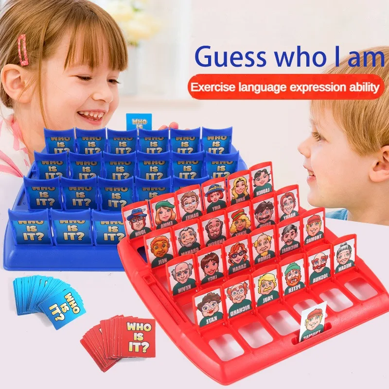 Adivinhe que eu sou jogo de tabuleiro interação pai-filho brinquedo raciocínio lógico quebra-cabeça das crianças adivinha-me você meu personagem tabuleiro de xadrez