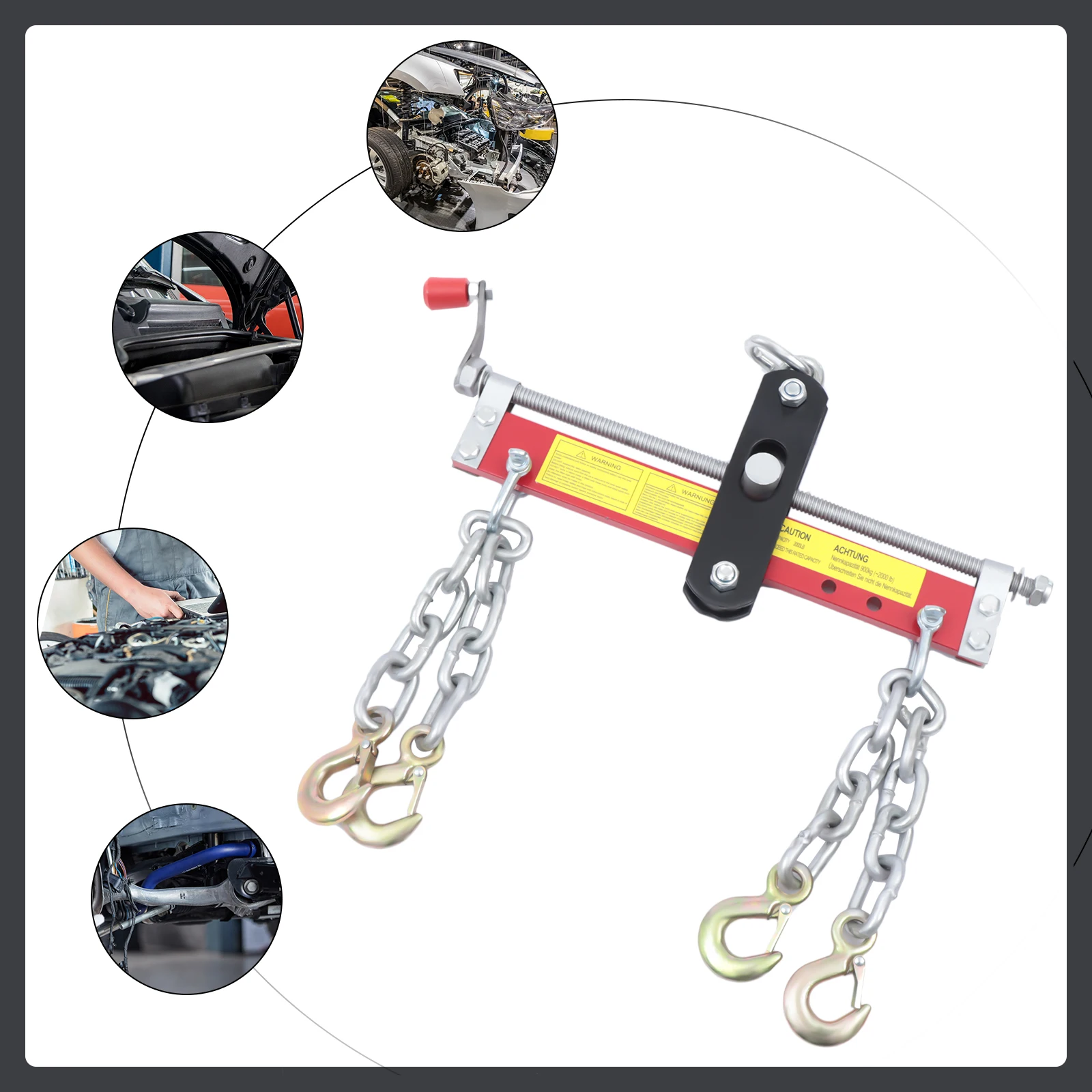 900kg 2000LB Engine Lifting Hoist Leveller Chain Load Garage Loading Balancer
